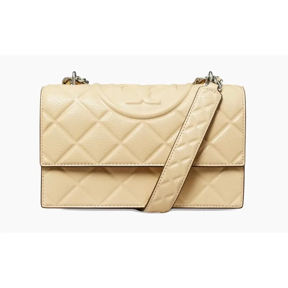 Tory Burch  Small Fleming Polished Grain Leather Shoulder Bag